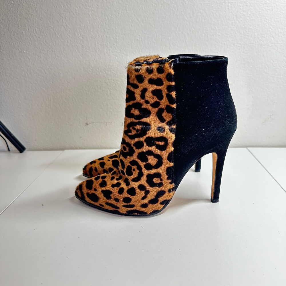Club Monaco Leopard Print Ankle Boots